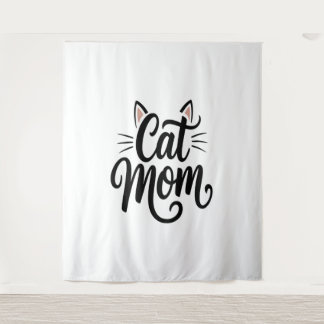 Cat Mom Whiskers and Ears Tapestry