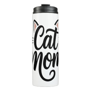 Cat Mom Whiskers and Ears Thermal Tumbler
