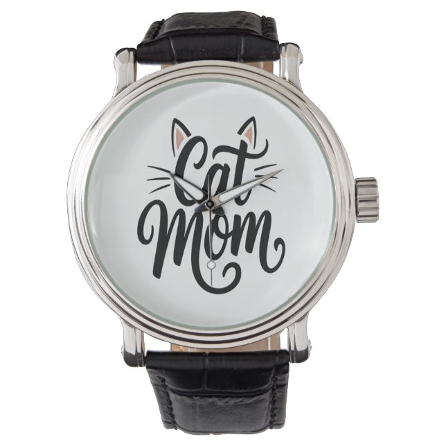 Cat Mom Whiskers and Ears Watch (Front)