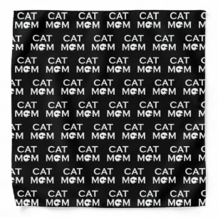 Cat Mom White Font Bandana