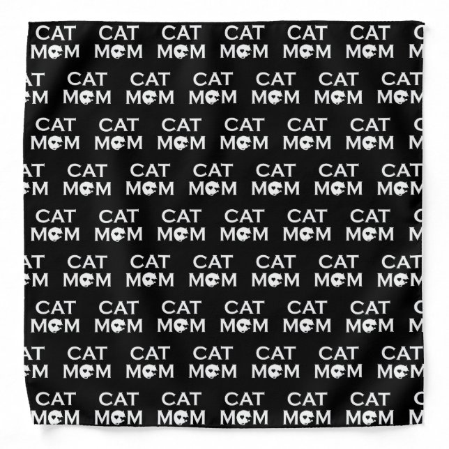 Cat Mom White Font Bandana (Front)
