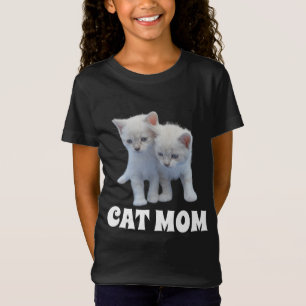 CAT MOM WHITE KITTENS GIRLS T-SHIRTS