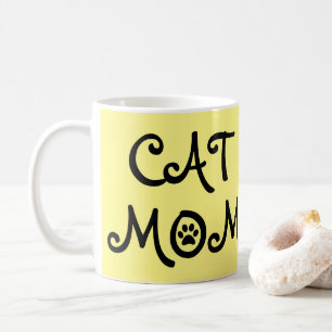 CAT MOM  With Paw Prints Coffee Mug