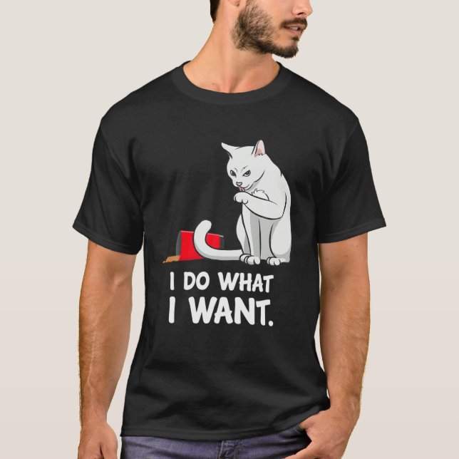 Cat Mom Women I Do What I Want  Cat T-Shirt (Front)