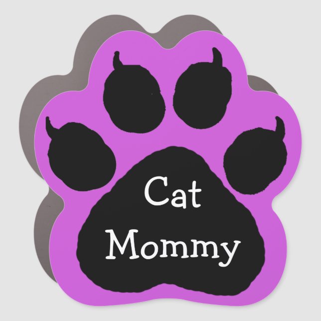 Cat Mommy Paw Print Car Magnet (Front)