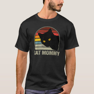 Cat Mommy Vintage 80s Style Cat Retro For Women Ca T-Shirt