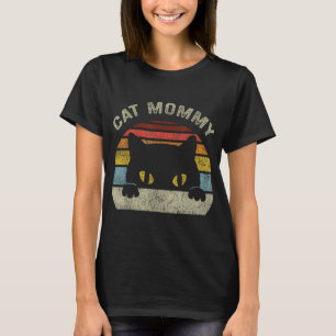 Cat Mommy Women Vintage Retro Black Cats Mom Mothe T-Shirt