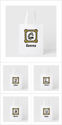Cat Monogram in Golden Frame