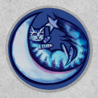 Cat Moon Caturday Star Art Purple MoonCat          Patch