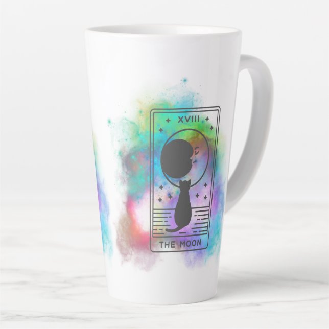 Cat Moon Tarot celestial Latte Mug (Right Angle)