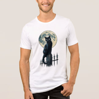 cat moonlight t-shirt design Tri-Blend shirt