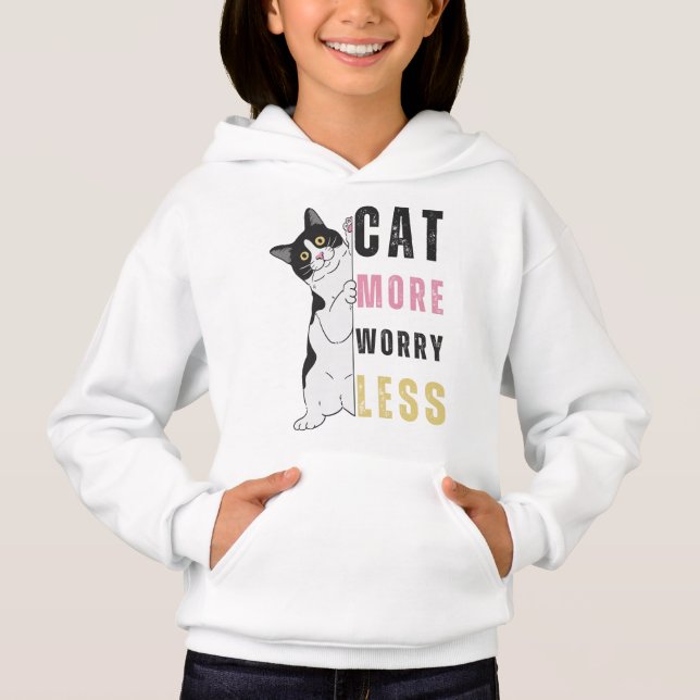 CAT More WORRY Less Hoodie (Front)