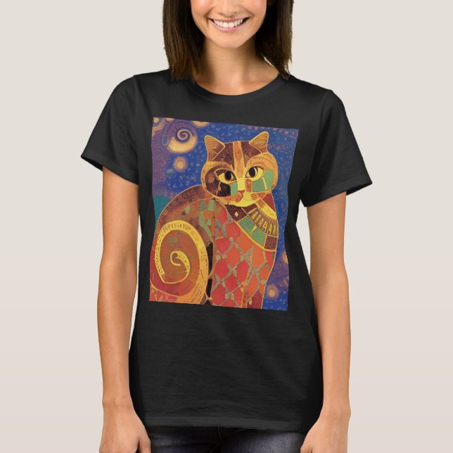 Cat moroccan mosaic kitty voices T-Shirt (Front)