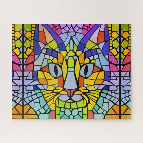 Cat Mosaic Challenge _ Cheerful Colorful Tiles Jig Jigsaw Puzzle