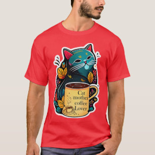 cat mother coffee lover 125 T-Shirt
