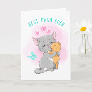 Cat mother postcard best mom ever happy mother day