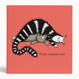 Cat Mother Protects Her Cute Kitty Custom Text 3 Ring Binder