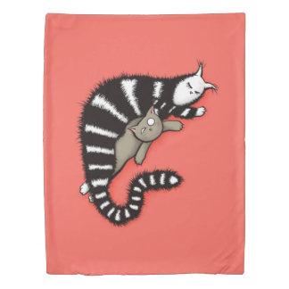 Cat Mother Protects Her Cute Kitty Duvet Cover