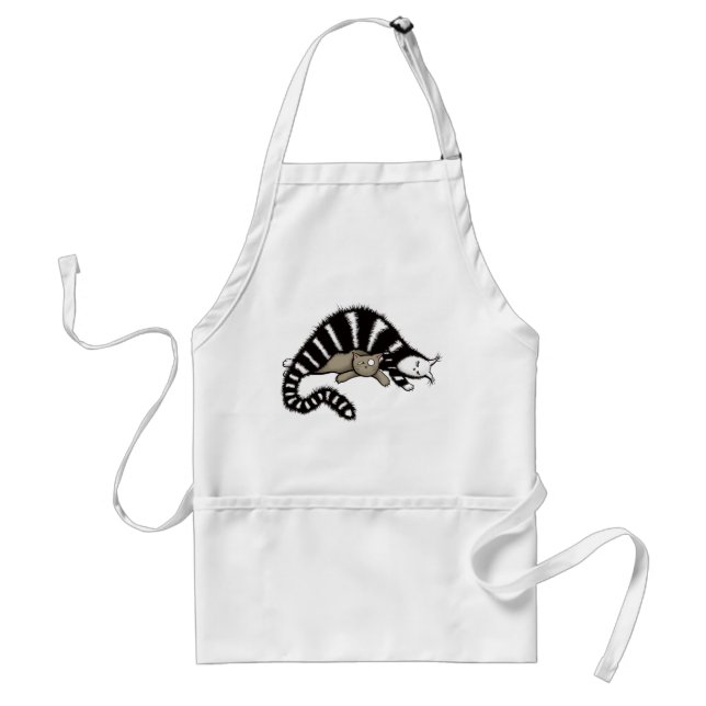 Cat Mother Protects Her Cute Kitty Kid Adult Apron (Front)