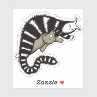 Cat Mother Protects Her Cute Kitty Sticker