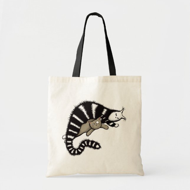 Cat Mother Protects Her Cute Kitty Tote Bag (Front)