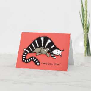 Cat Mother Protects Her Kitty Mothers Day Love Mom Card