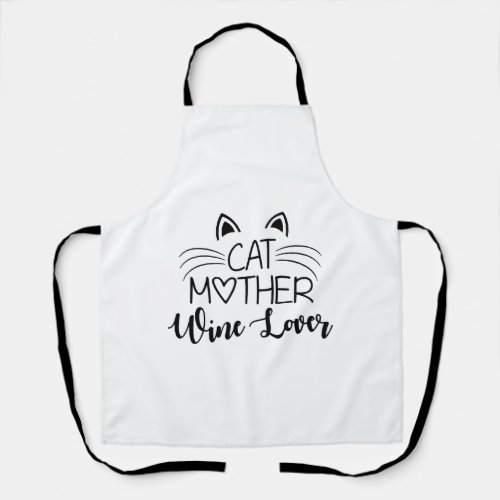 Cat Mother Wine Lover   Apron