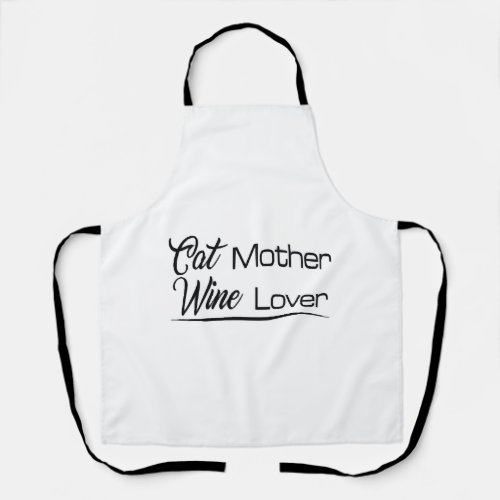 Cat mother wine lover    apron