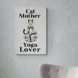 Cat Mother Yoga Lover illustration Canvas Print