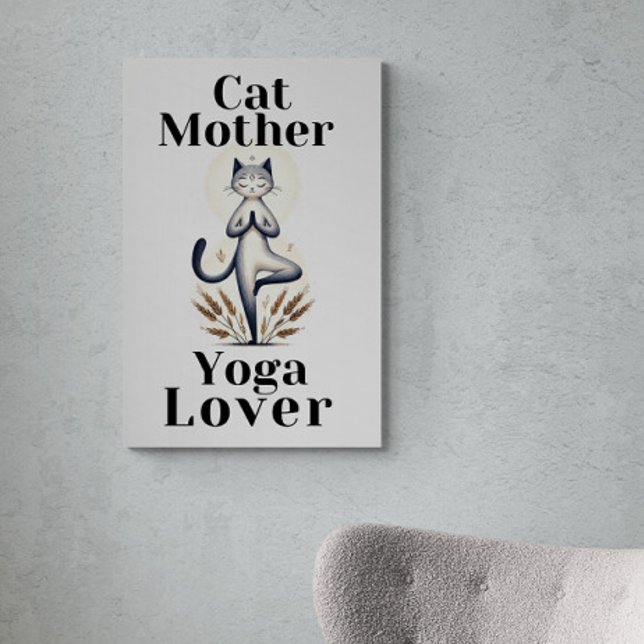 Cat Mother Yoga Lover illustration  Canvas Print (Creator Uploaded)