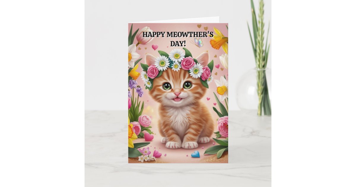 Cat Mother's Day Card Cat Mom Card Mothers Day | Zazzle