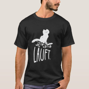 Cat motif skateboard T-Shirt