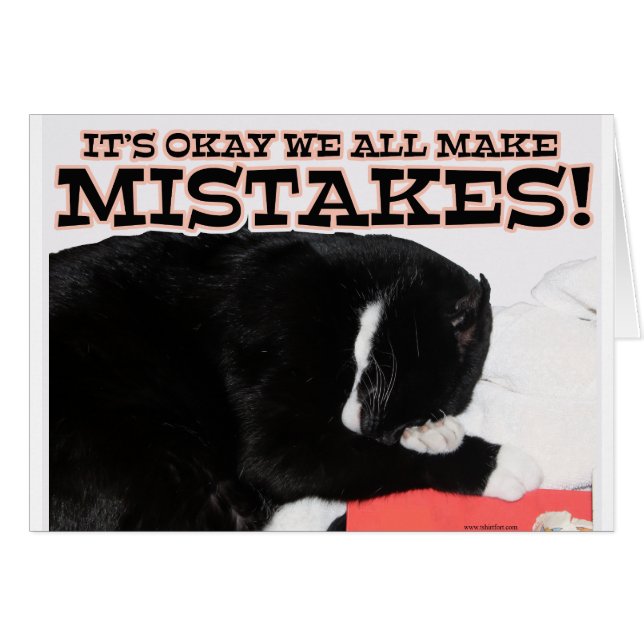 Cat Motivation We All Make Mistakes Photo Cards (Front Horizontal)