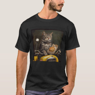 Cat Motorbike French Fries T-Shirt
