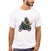 CAT Motorcycle Samurai Dark Fantasy Watercolor Art