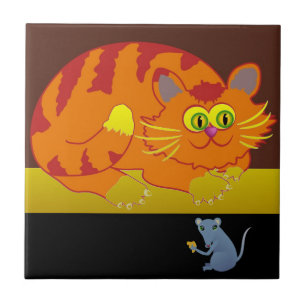 Cat & Mouse Ceramic Tile