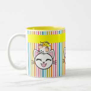 Cat Mouse Cheese Stripe Mug