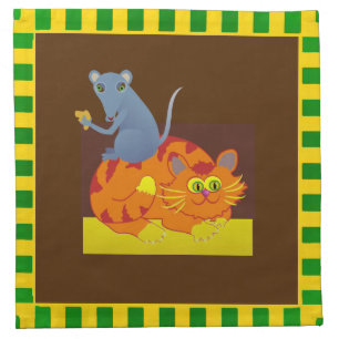 Cat & Mouse Cloth Napkin