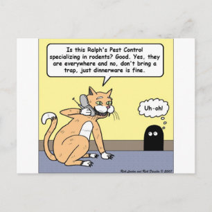 Cat & Mouse Dinnerware Funny Cartoon Gifts & Tees Postcard
