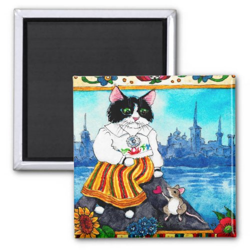 Cat mouse Estonian Folklore magnet
