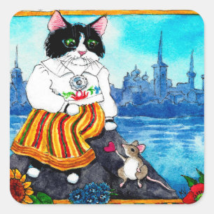 Cat mouse Estonian Folklore stickers