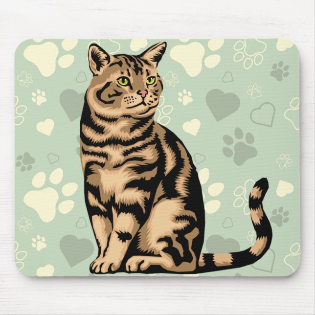 Cat Mouse Pad, Mouse Pad with Cat (Front)
