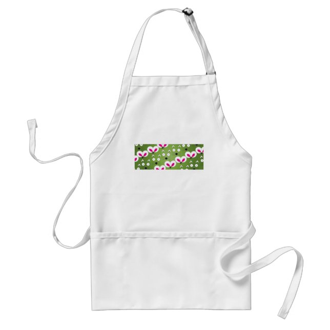 Cat Mouse Pattern green Adult Apron (Front)