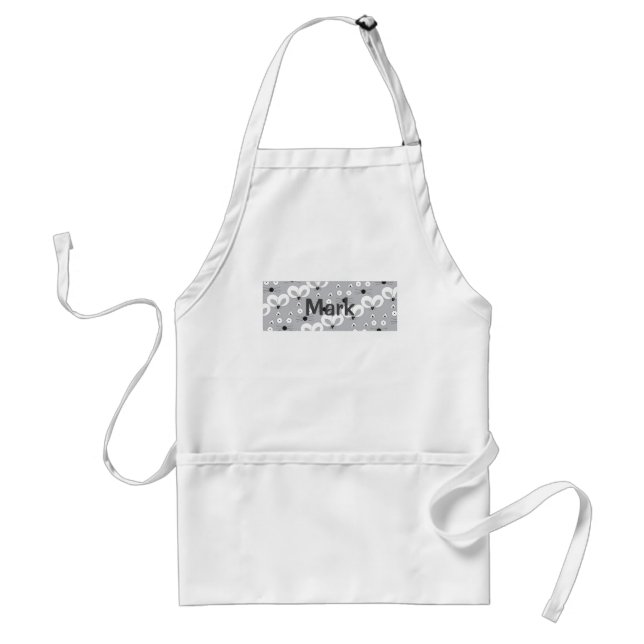 Cat & Mouse pattern grey Adult Apron (Front)