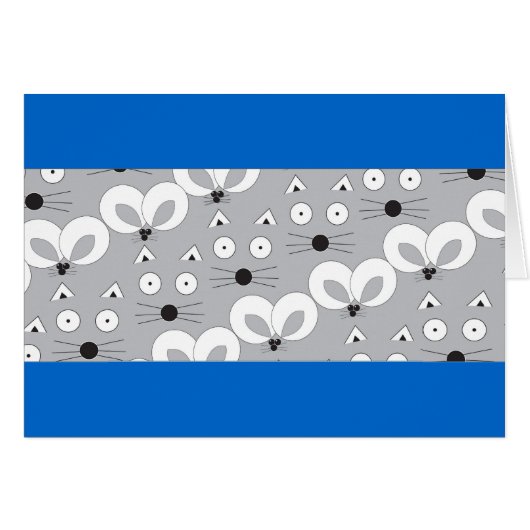 Cat & Mouse pattern grey Cards (Front Horizontal)