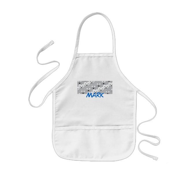 Cat & Mouse pattern grey Kids' Apron (Front)