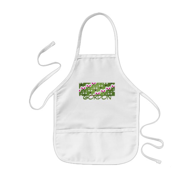 Cat Mouse Pattern Grrwwn Kids' Apron (Front)