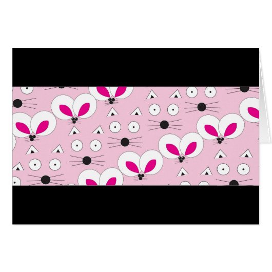 Cat Mouse Pattern Pink Cards (Front Horizontal)