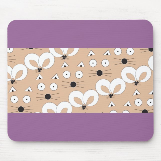 Cat & Mouse pattern Tan Pad (Front)