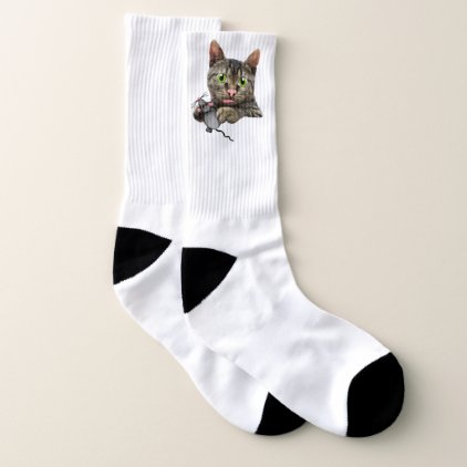 Cat &amp; Mouse Stretch Crew Socks